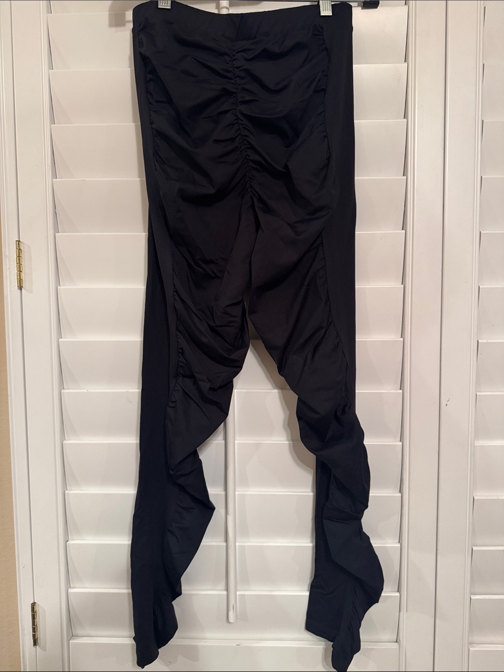 Zara Black Ruched Drape Leggings